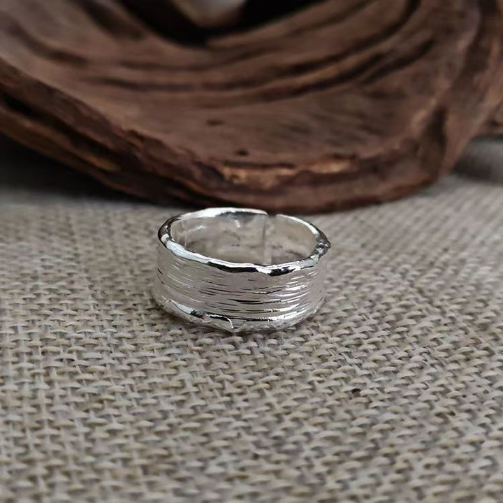 Anello in Argento e Oro Stile Martellato