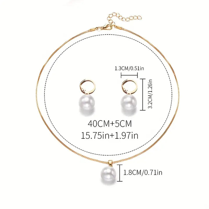 Set di collana elegante e raffinata con perle
