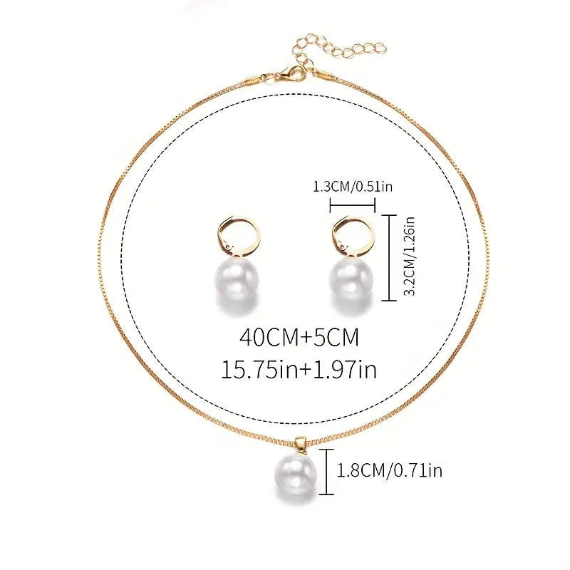 Set di Gioielli in Perle Golden Grace | Oro