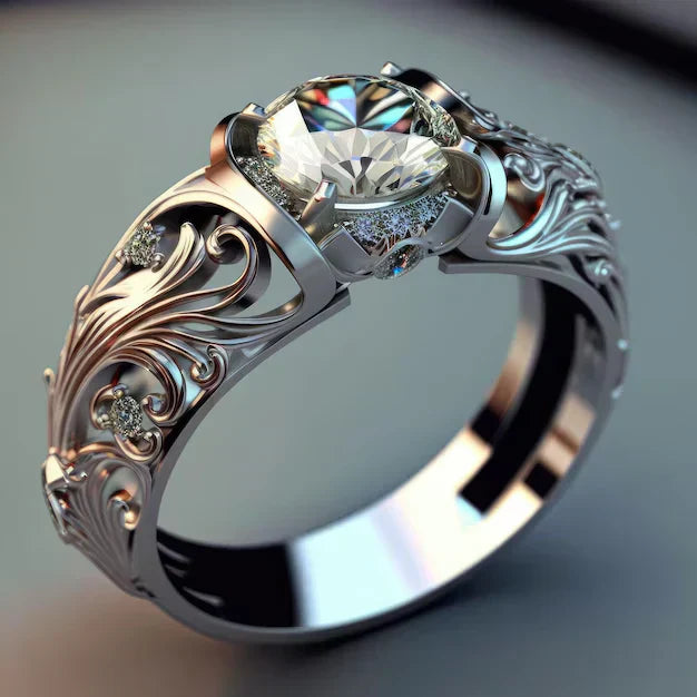 Anello color argento con Cristallo Esotico
