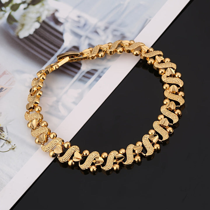 Bracciale a Onde Ornato Lily | Oro