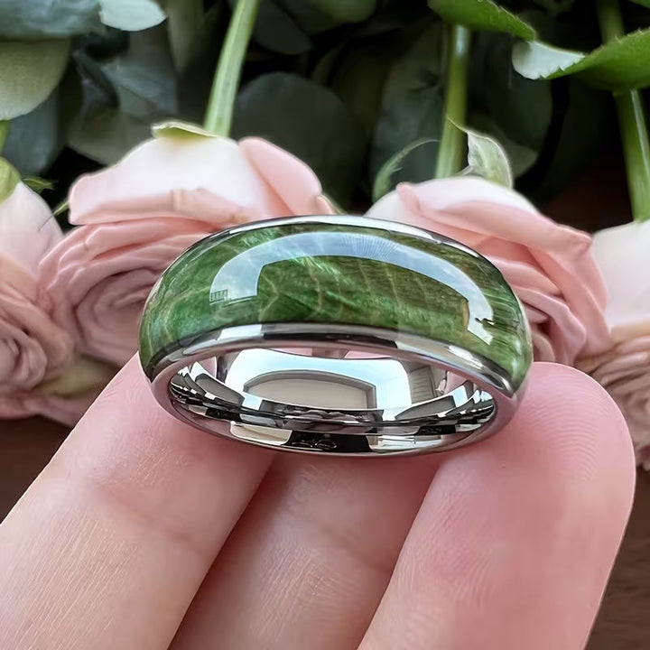 Anello in Legno di Pietra Verde Serenità