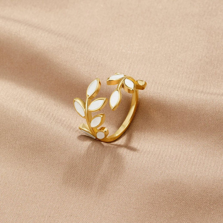 Anello Aperto con Foglia Delicata Neraya | Oro