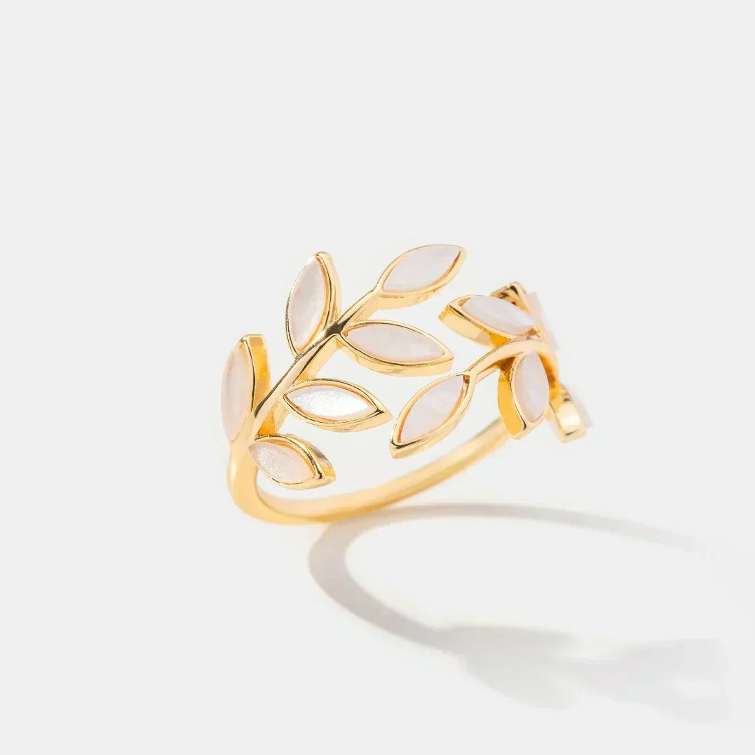 Anello Aperto con Foglia Delicata Neraya | Oro