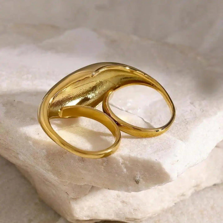 Anello Doppio color oro Senza Tempo