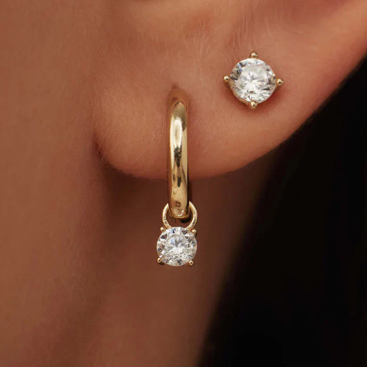 Set di Orecchini in Pietra Larmes de Lune | Oro