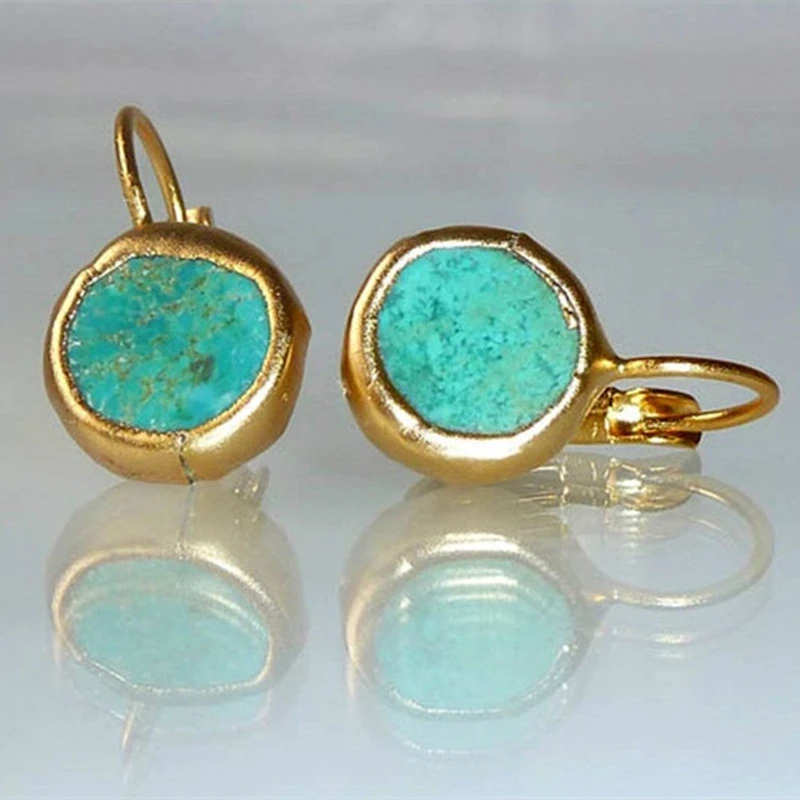 Orecchini color oro con Turchese