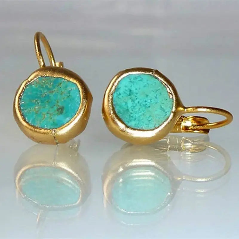 Orecchini color oro con Pietra Turchese