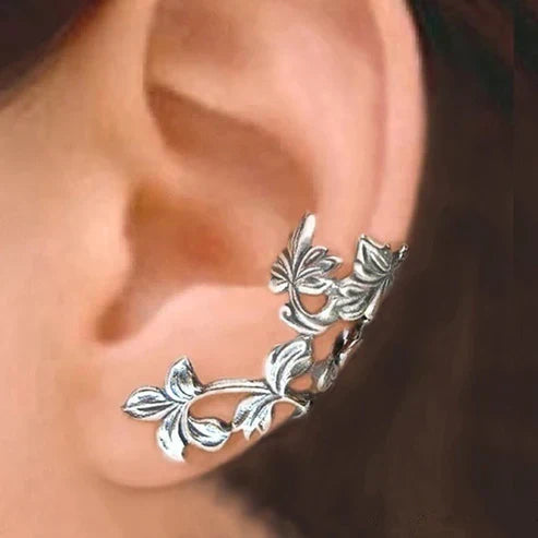 Orecchini Vintage color argento a Foglia