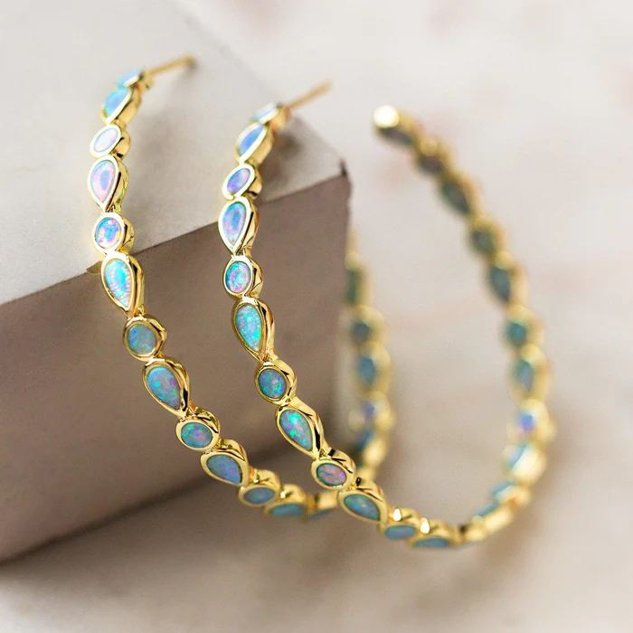 Orecchini Vintage Golden Circle Opal