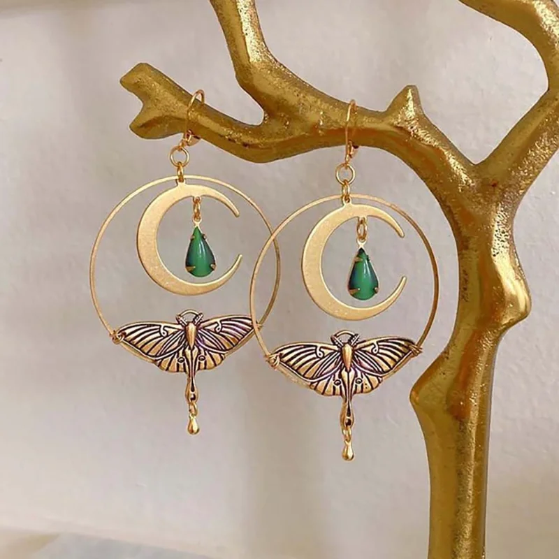 Orecchini Vintage Golden Moon Dragonfly