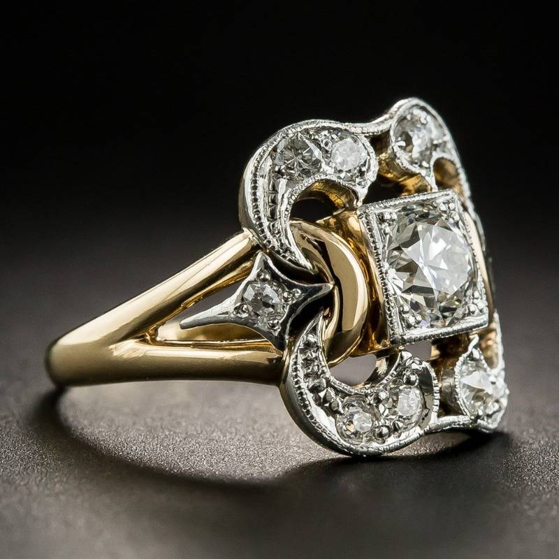 Anello Vintage in Zirconia Oro