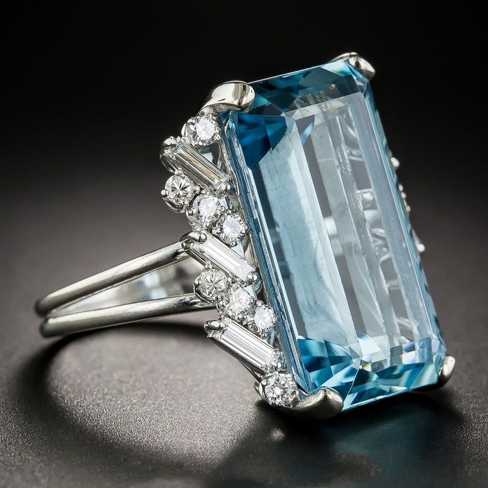 Anello Vintage in Cristallo Blu