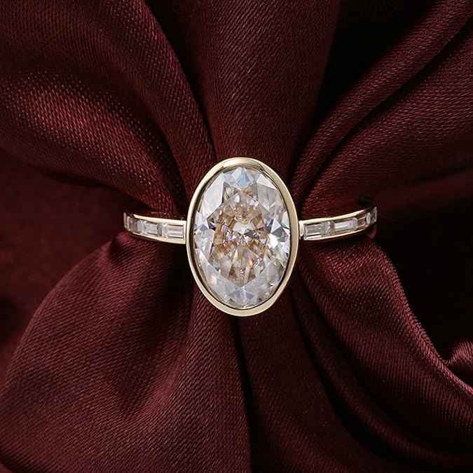 Anello in Moissanite Bianco