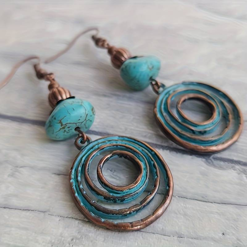 Orecchini a spirale turchese vintage