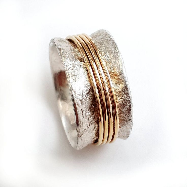 Anello color argento Vintage con Filo color oro