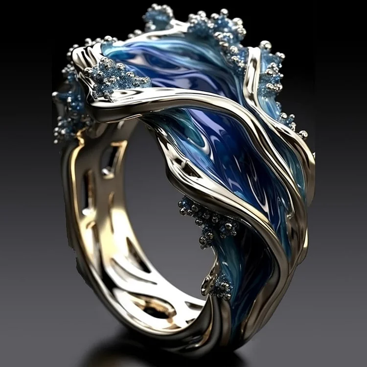 Anello Vintage Dorato Ondulato