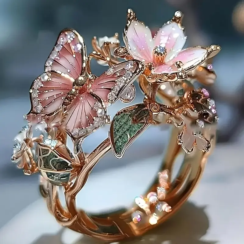 Anello in Zirconia Farfalla Naturale