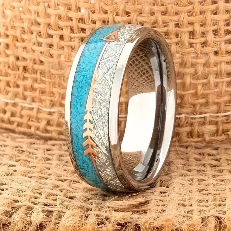 Anello Antico color argento Smaltato