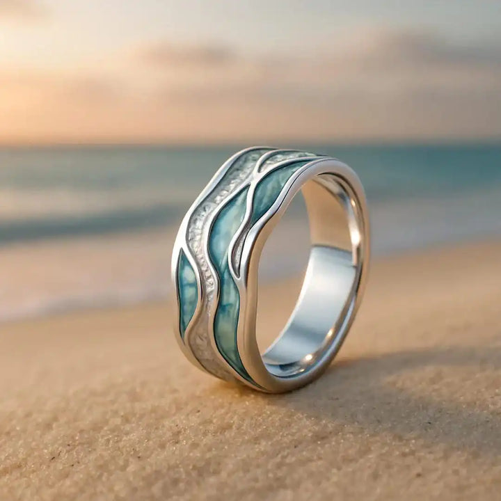 Anello Ripple Seasilver Turchese