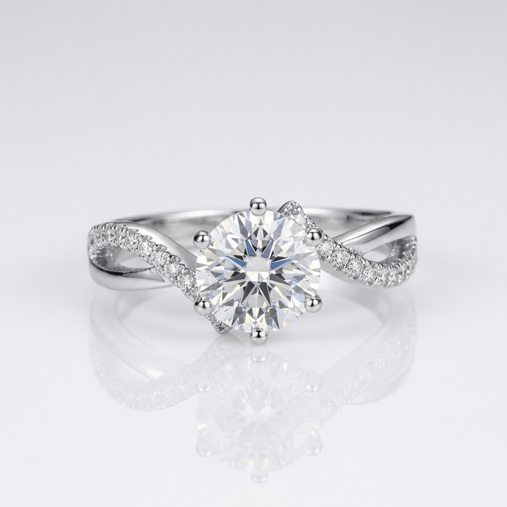ANELLO INFINITO color argento CON ZIRCONIA ROTONDA