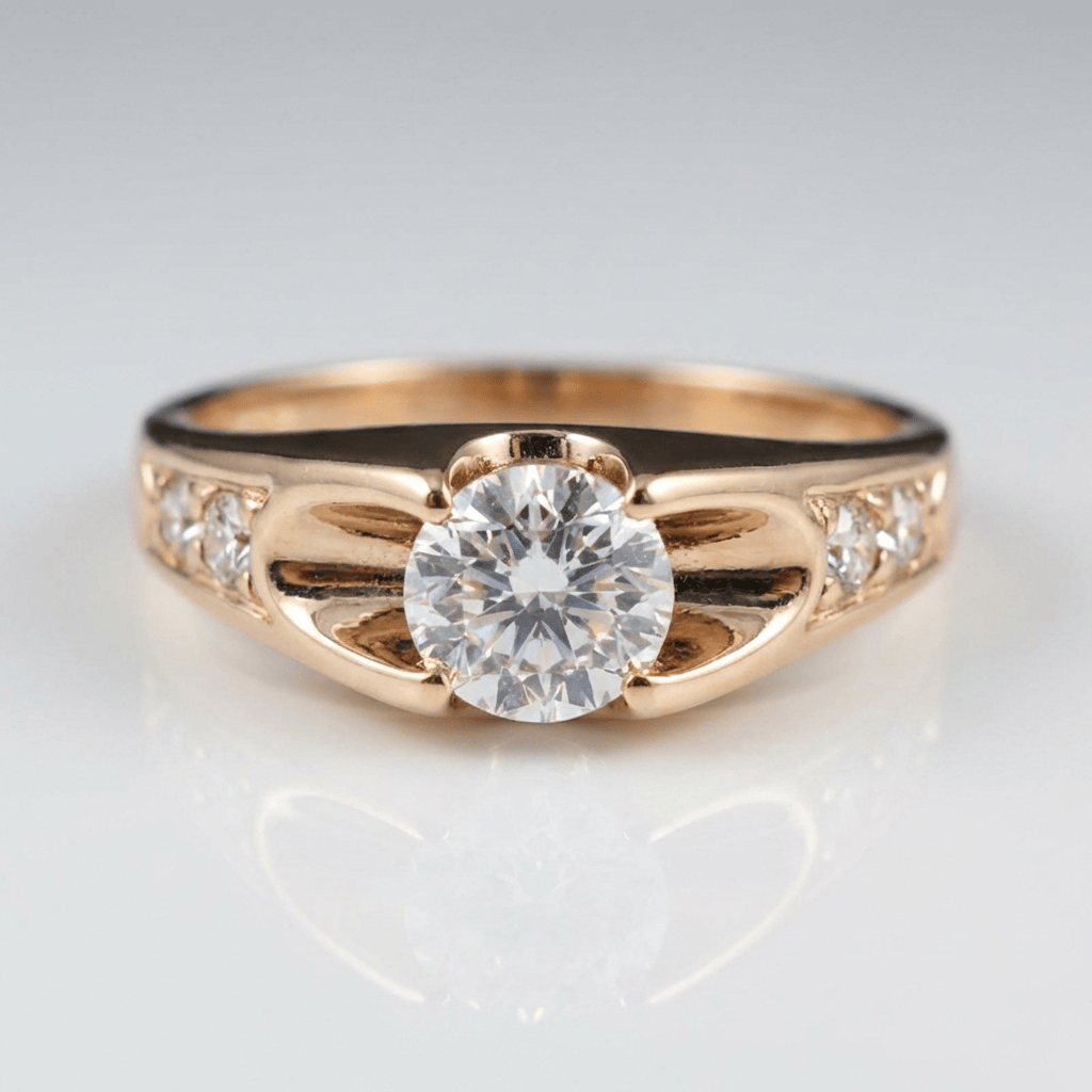 ANELLO SOLITARIO IN ZIRCONIA ORO ROSA CLASSICO