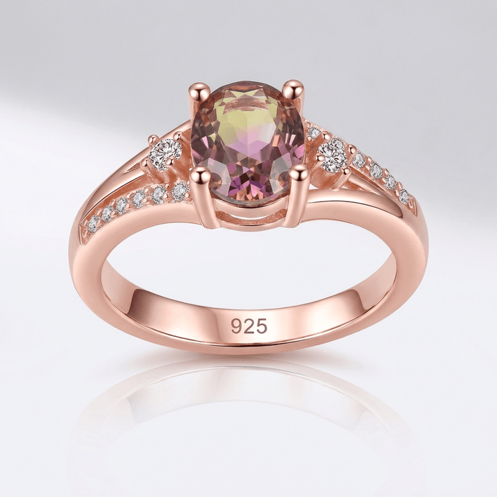 ANELLO IN TOPAZIO MISTICO ORO ROSA