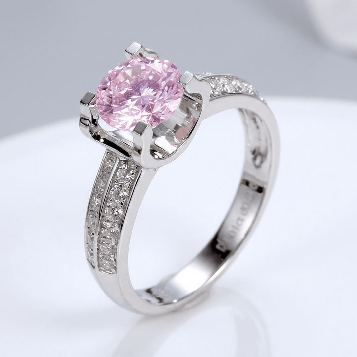 ANELLO SOLITARIO CON Zirconia PAVE TONDO color argento - (REGOLABILE)