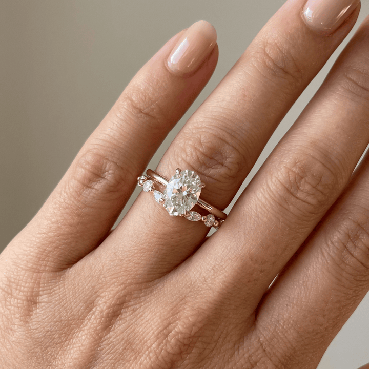 SET ANELLO MARQUISE OVALE IN Zirconia ORO