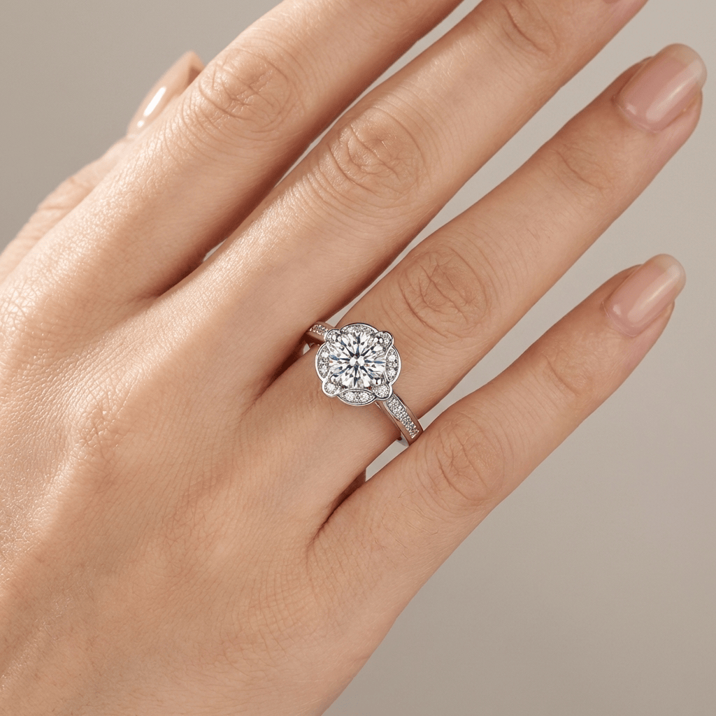 ANELLO BLOOM IN Zirconia ARGENTO - (REGOLABILE)
