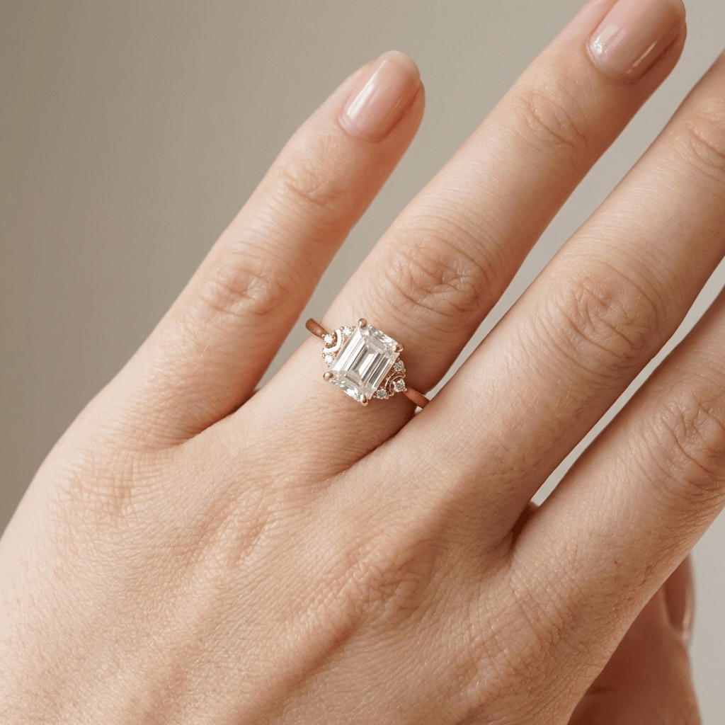 ANELLO IN Zirconia BAGUETTE ARGENTO