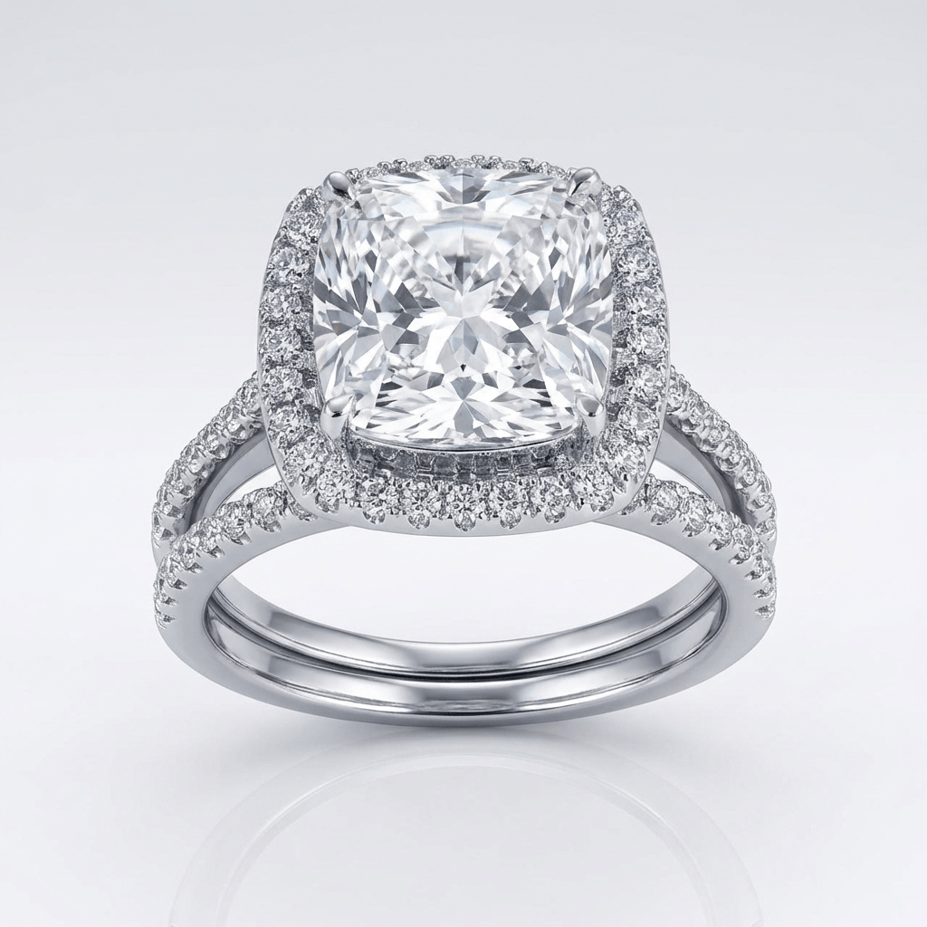 ANELLO HALO IN ZIRCONIA ARGENTO