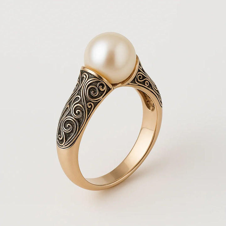 Anello Vintage in Perla Dorata