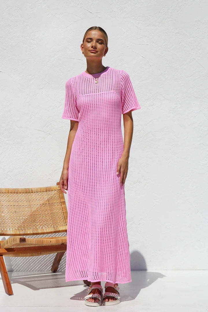 ESSENZIALE - Abito Maxi all'Uncinetto Airlie - Naturale