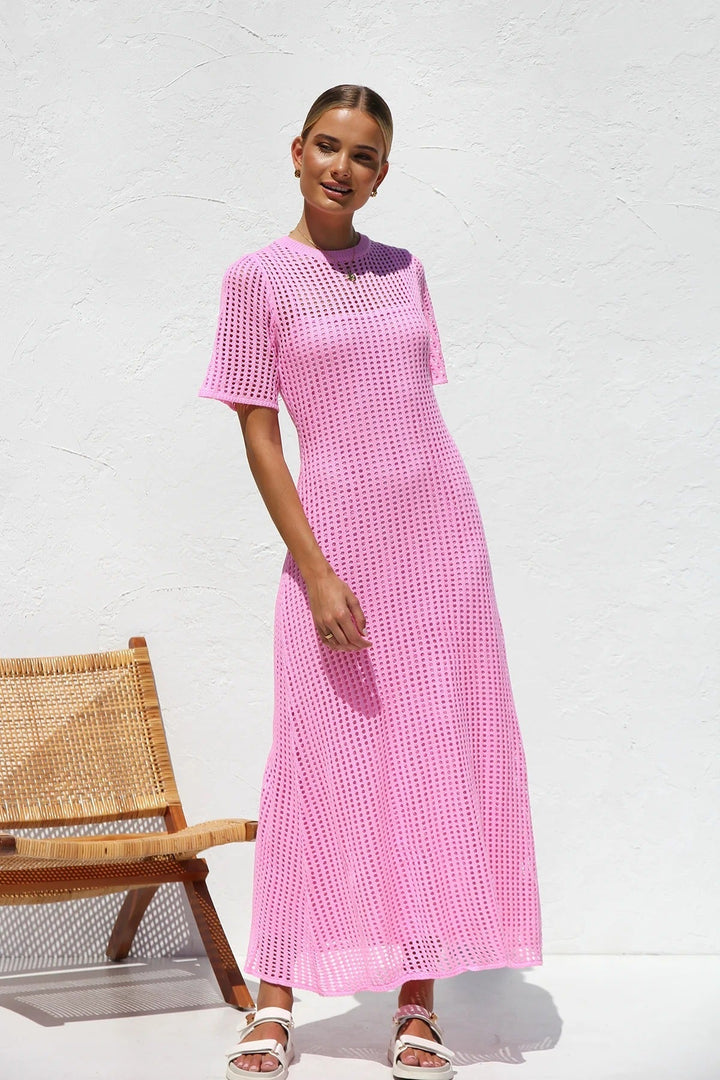 ESSENZIALE - Abito Maxi all'Uncinetto Airlie - Naturale
