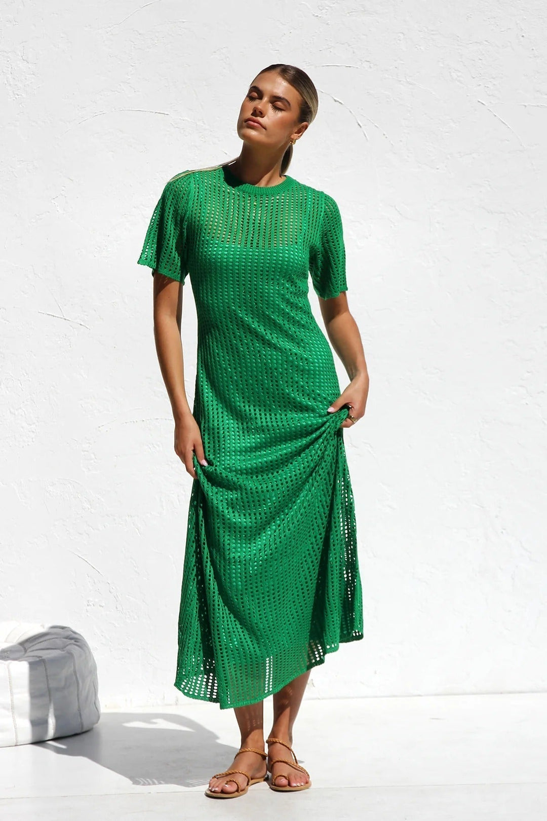 ESSENZIALE - Abito Maxi all'Uncinetto Airlie - Naturale
