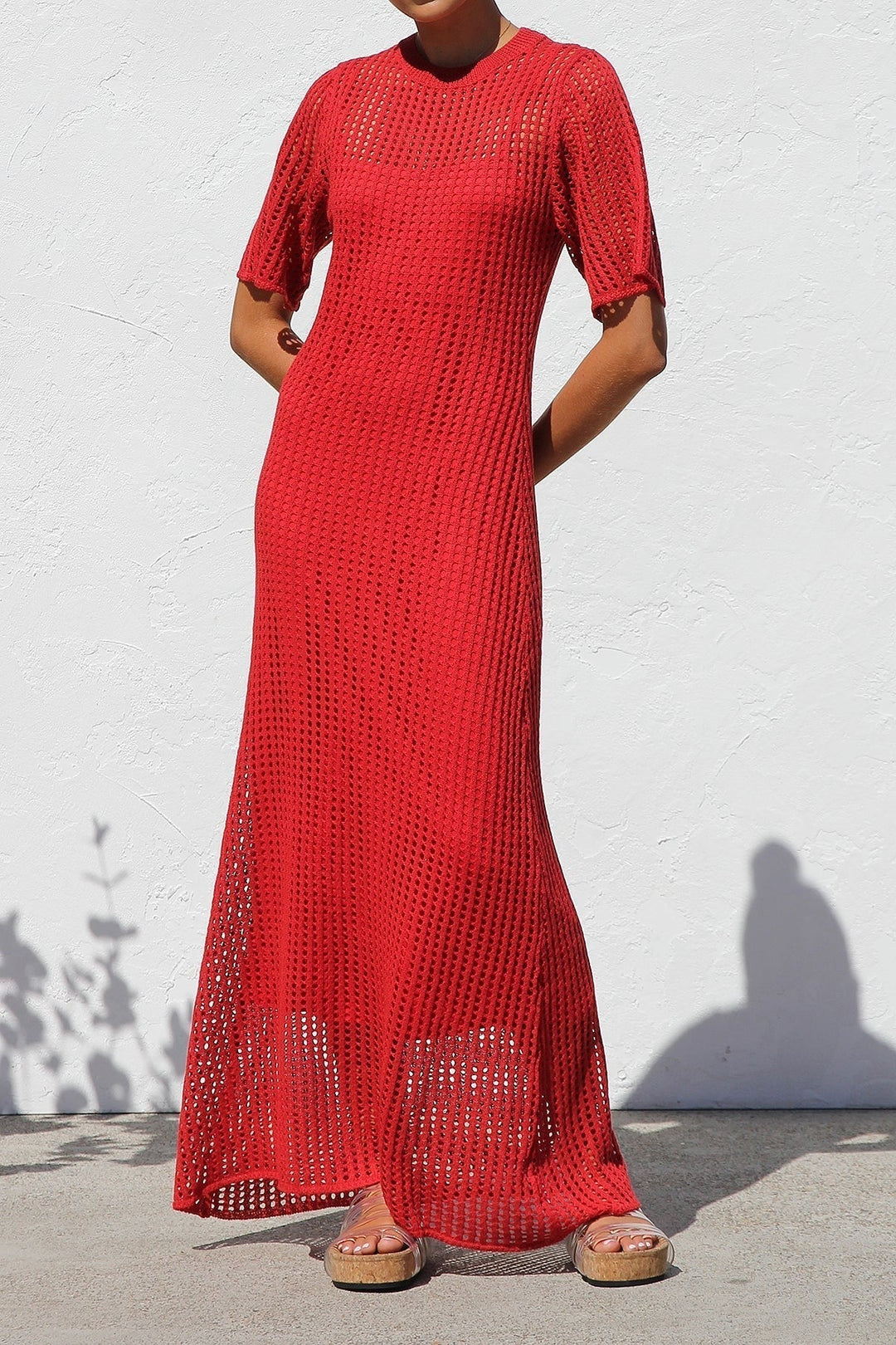 ESSENZIALE - Abito Maxi all'Uncinetto Airlie - Naturale