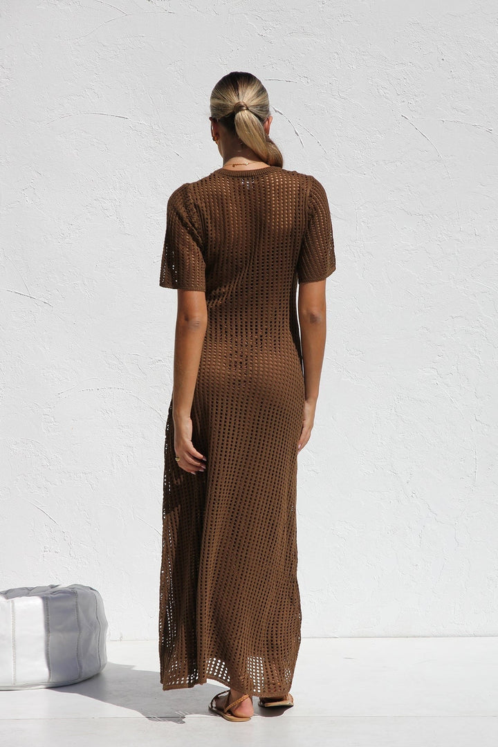 ESSENZIALE - Abito Maxi all'Uncinetto Airlie - Naturale