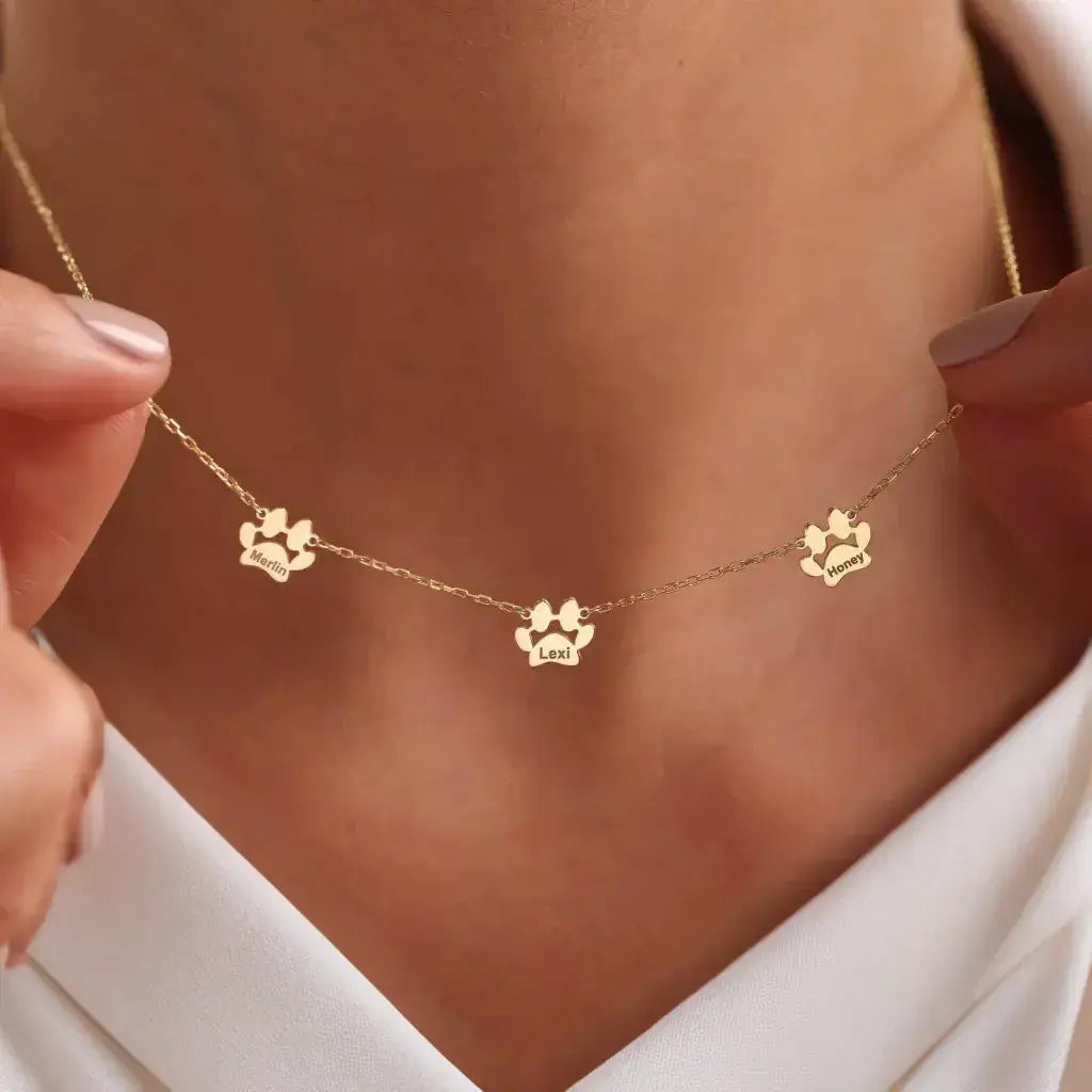 Collana Personalizzata con Nome di Zampa – Zampe Separate