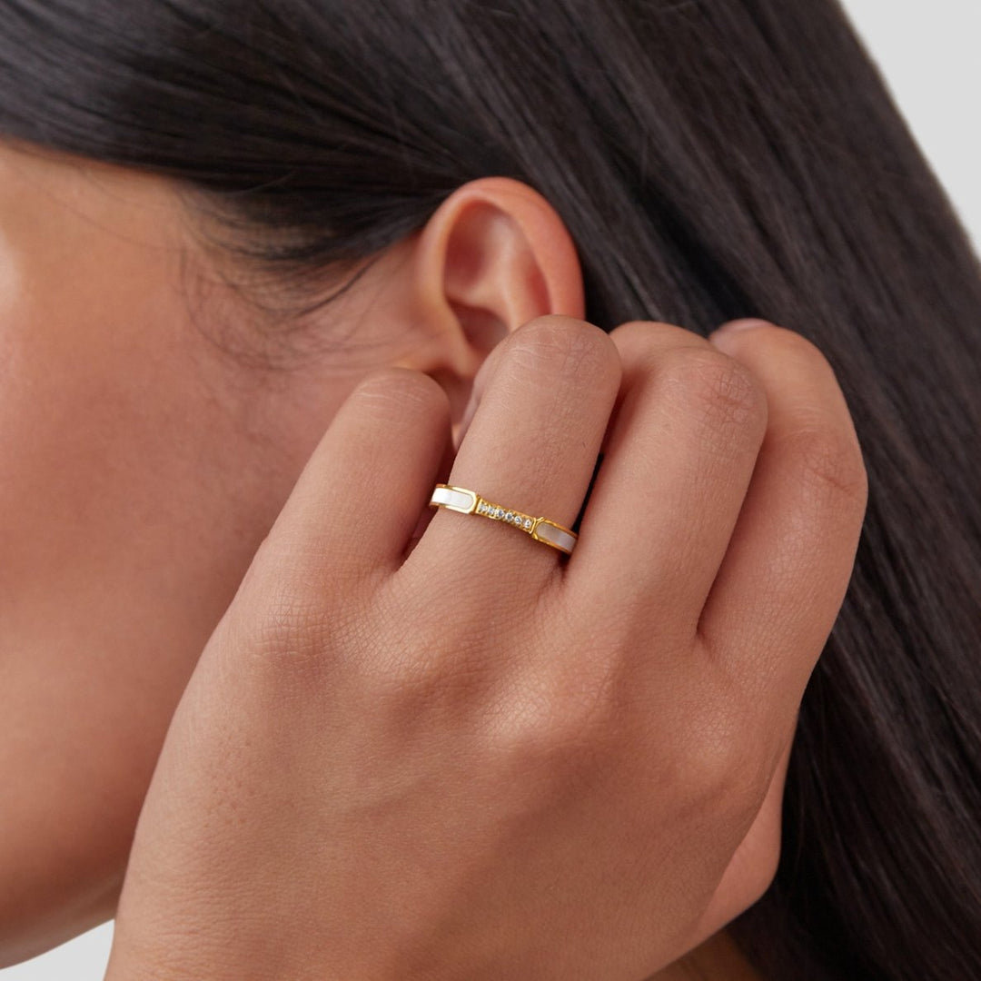 Unità - Anello in Perla e Cristallo