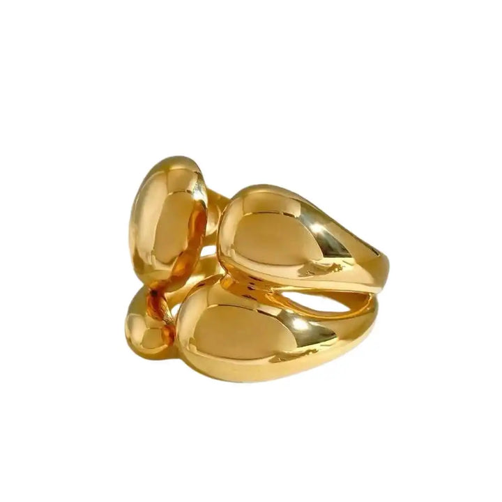 Anello impilabile color oro e color argento bicolore
