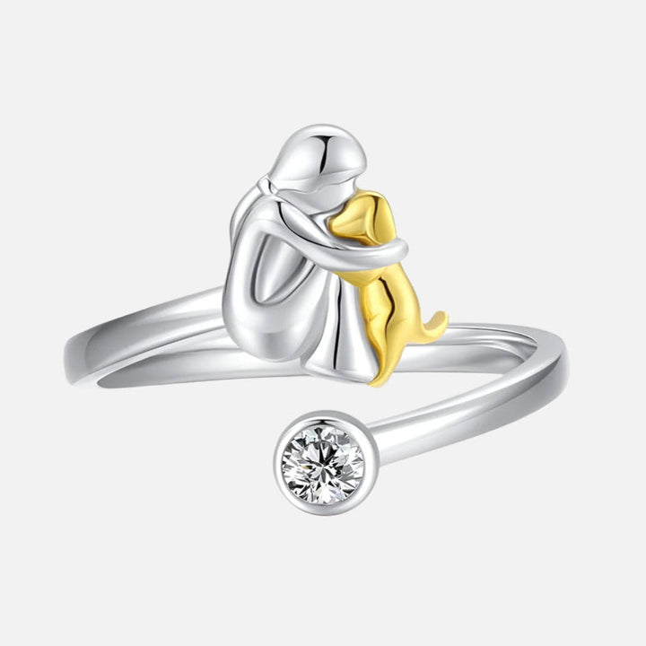 Anello color argento con Zirconia – Regolabile e Fatto a Mano