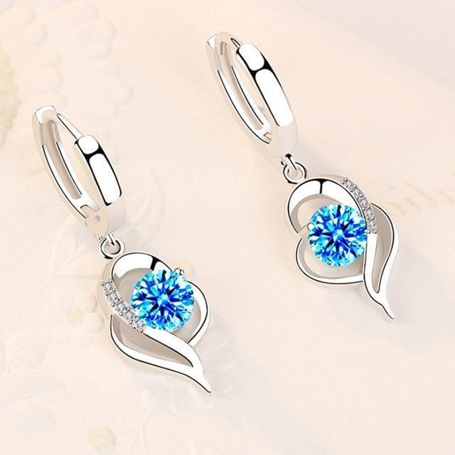 Orecchini Floreali color argento e Zirconia Incastonata