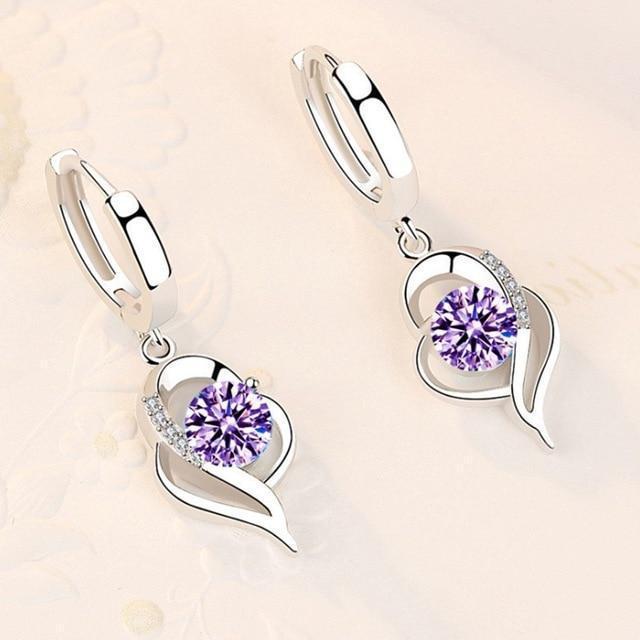 Orecchini Floreali color argento e Zirconia Incastonata