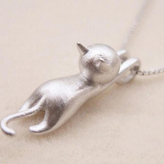 Collana con Gattino Giocoso color argento