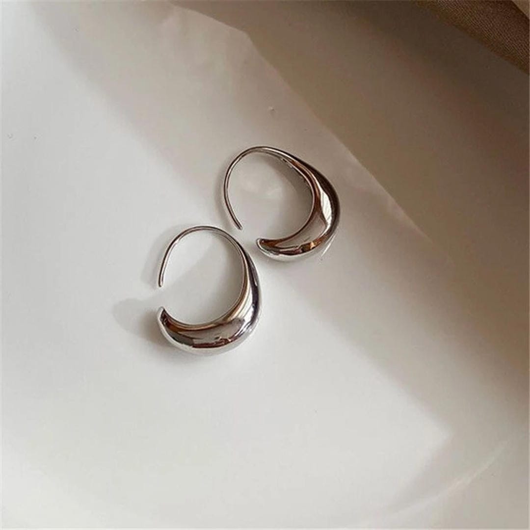 Orecchini a Cerchio Ovali color oro e color argento