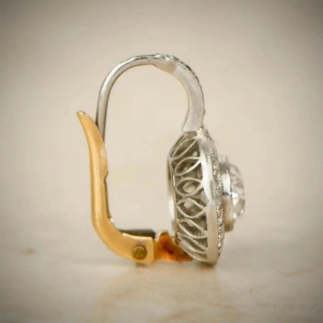 Orecchini Vintage color oro e color argento con Cristalli