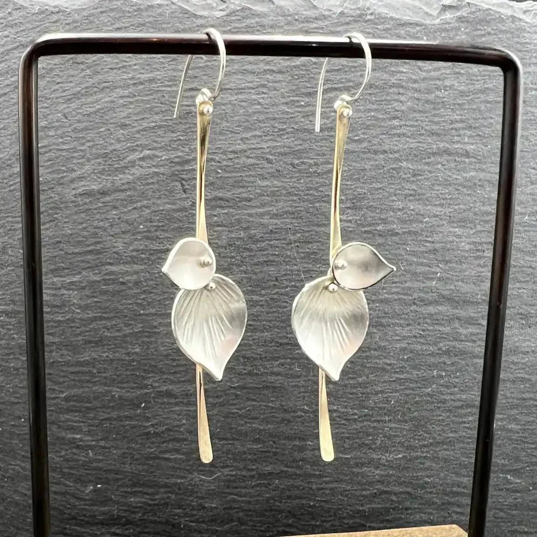 Orecchini Vintage Foglia color argento